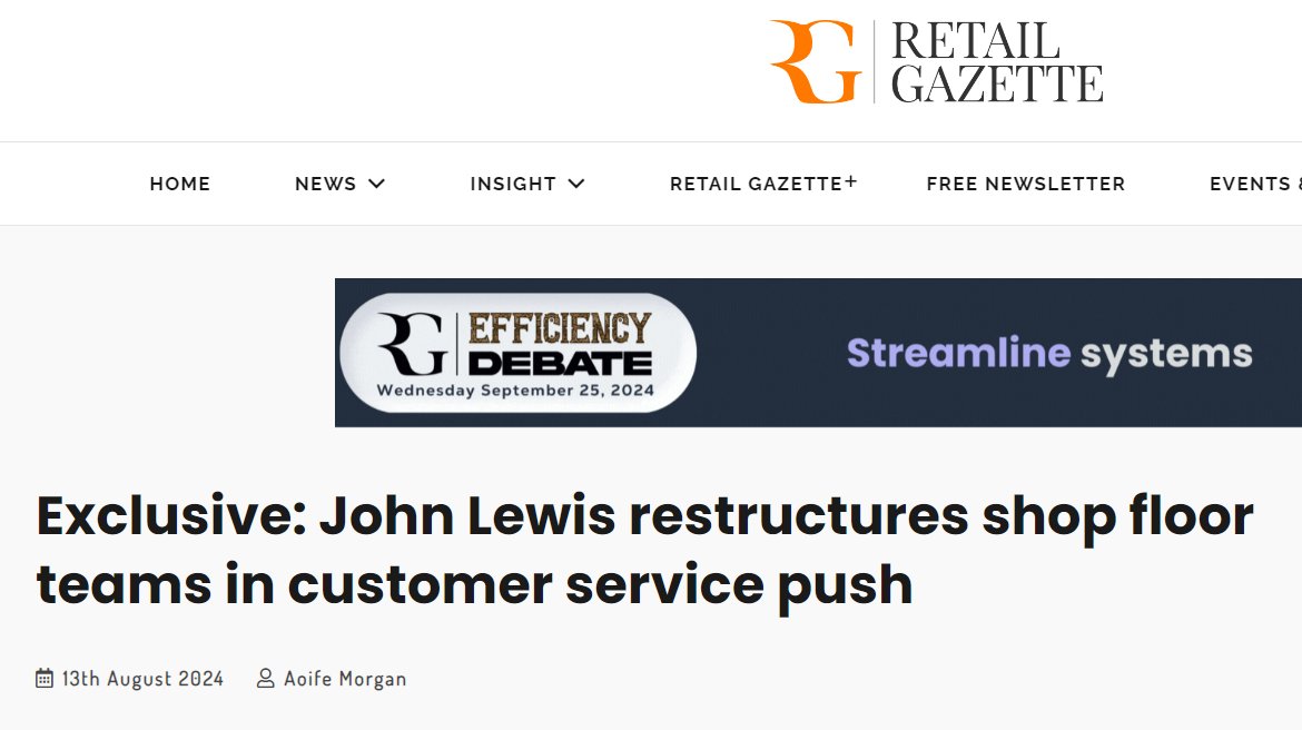 Amazingly the John Lewis restructure story is an exclusive in <a href="/RetailWeek/">Retail Week</a> AND <a href="/retailgazette/">Retail Gazette</a> ! So who was first, <a href="/GeorgeMacD/">George MacDonald</a> or <a href="/_aoifemorgan/">Aoife Morgan</a> ?