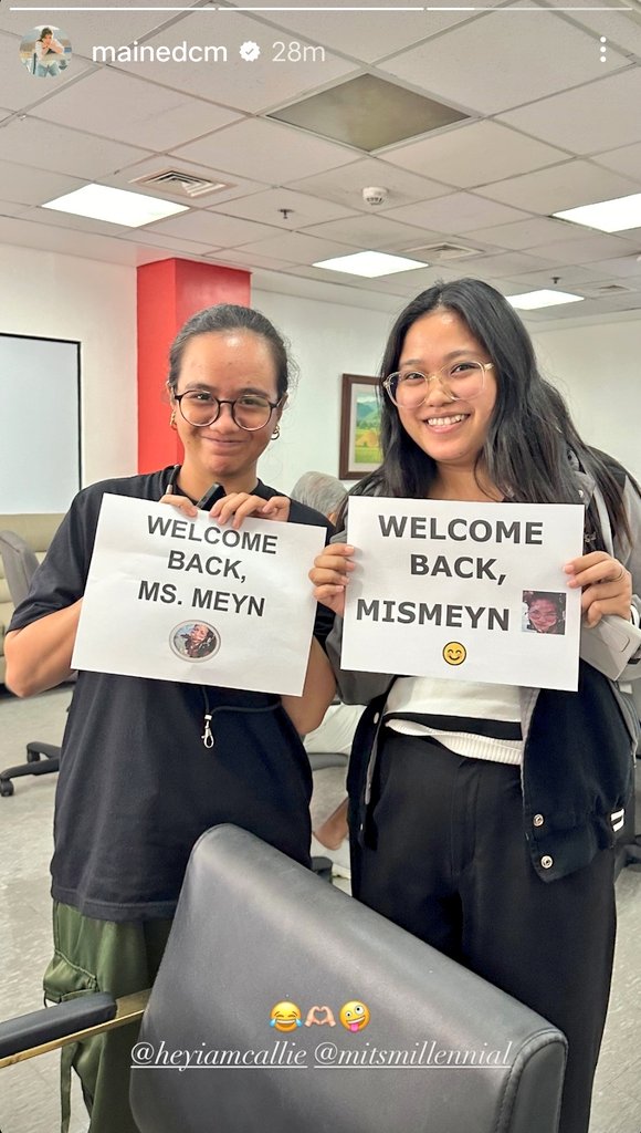 Aaaawwwww❣️
Welcome back indeed! 

<a href="/mainedcm/">Maine Mendoza</a> | #MaineMendoza 
#EatBulagaTV5 #LegitDabarkads