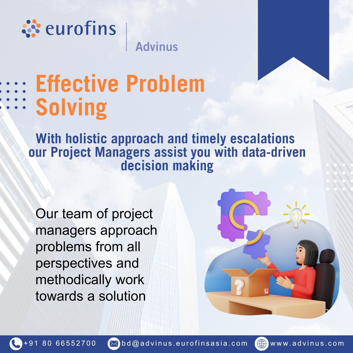 advinus's tweet photo. Problem solved! ✅ 

At Eurofins Advinus we believe in an holistic approach to problem solving. Our project managers view challenges from every angle, methodically working towards an effective solution that delivers results. 
#problemSolving #projectmanagement #drugdevelopment https://t.co/Rc5aUvyBVl