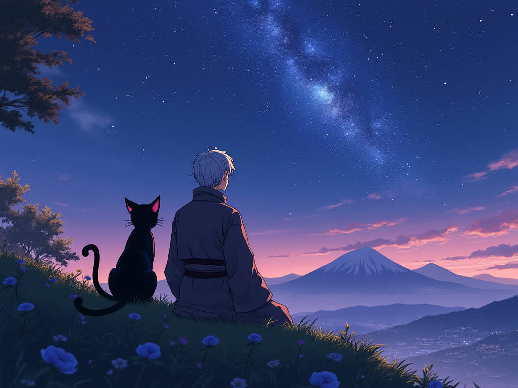 AIさんはじめまして！
企画参加させていただきます✨

『星空』
ネコ和尚と弟子をGrokで出力したら
人間の和尚とネコになりました🤣

@Ai_isekai_1 
#AIサマーイラスト2024
#AIイラスト