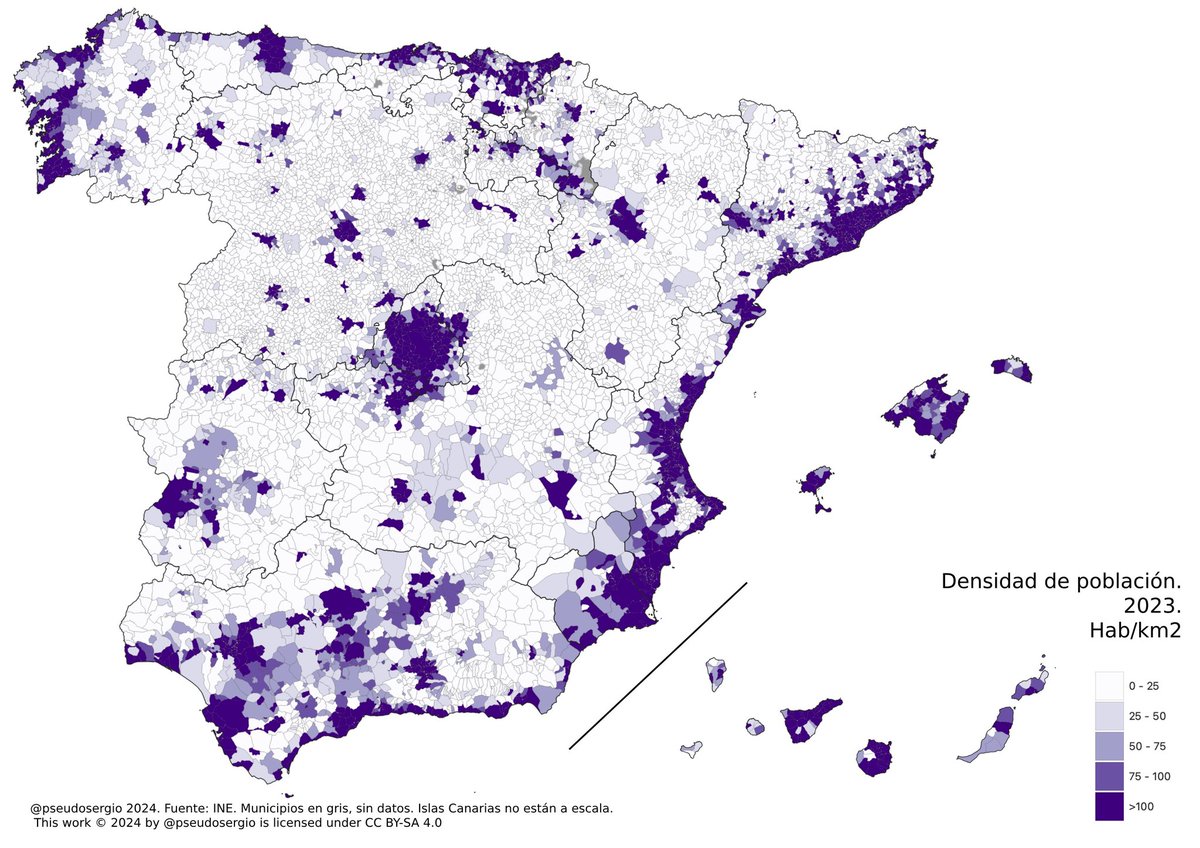 ¡Qué Corredor Mediterráneo de la población más bonito le ha salido a <a href="/PseudoSergio/">Pseudo Sergio 🥑🌳🚃🚴🏽‍♂️🏗️</a>! (densidad de población en España 2023): unir toda esa población por un tren es lo que estamos haciendo.