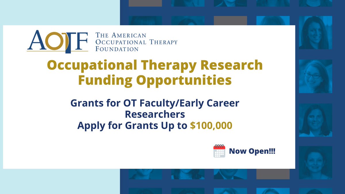 AOTFoundation's tweet image. 🚨 Applications are now open for AOTF’s 2025 Research Grants! Secure up to $100,000 for your OT project. Transform evidence into action—apply by Sept 20! 💡
 
Learn more: ow.ly/6Fhh50SWfj7
#OTResearch #AOTFGrants #EvidenceToAction  #ResearchFunding #OccupationalTherapy