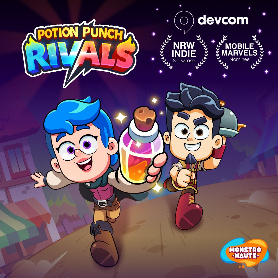 We're honored to have been been nominated in the Mobile Marvels category for the <a href="/devcom_global/">devcom - developer community</a> Indie Awards! 🏆

Potion Punch Rivals will also be a part of the NRW Indie Showcase, so you can try out our demo! 🤩

Dankeschön! 🙇‍♀️