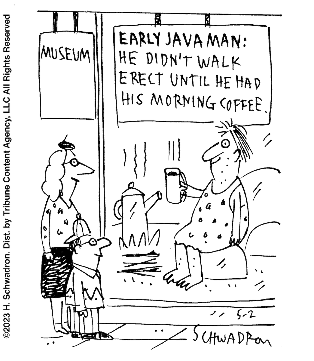 BoomerMag's tweet image. Even the earliest humans knew the power of a good cup of coffee! ☕️ #JavaMan #MorningRoutine #CoffeeLovers #BoomerHumor #BoomerMagazine