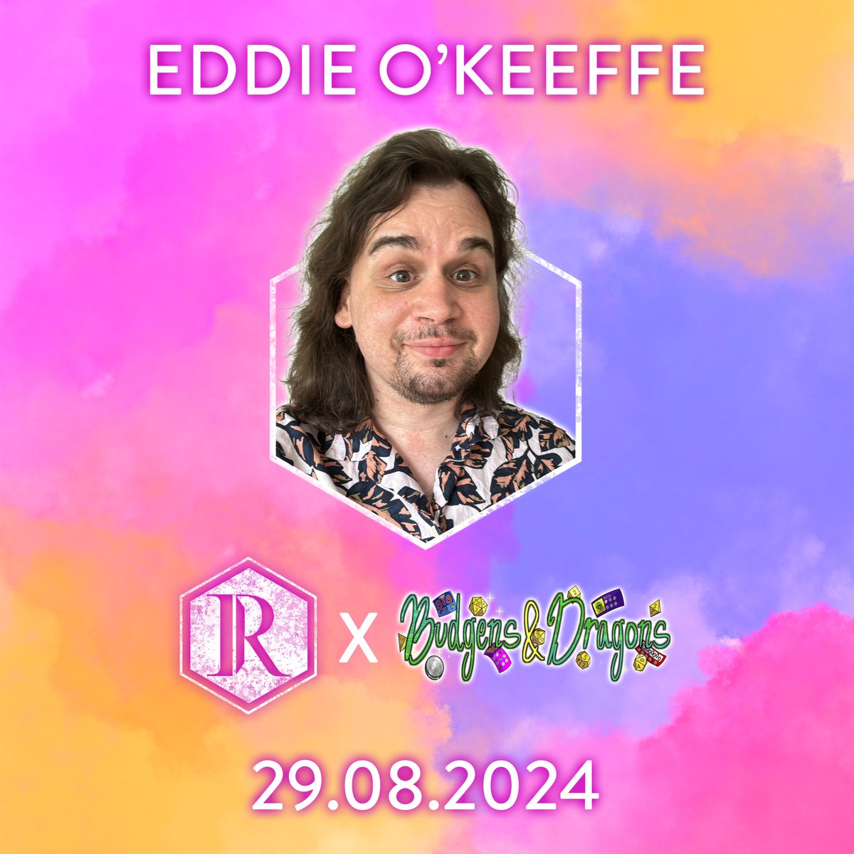 We are incredibly excited to announce that <a href="/EddieOPodcasts/">Eddie O’Keeffe</a> from <a href="/BudgensnDragons/">Budgens and Dragons</a> will be joining us for our next live show at the Cheltenham Playhouse on 29th August!

Tickets for August live show in bio!

#RollTheDamnDice #LiveDnDComedy #ImprovComedyNight