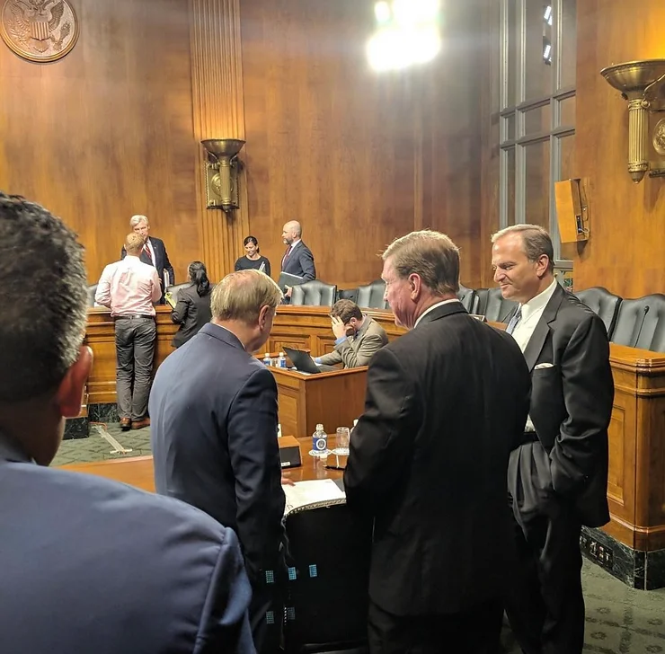 MusicSuiteC's tweet photo. #SouthernCompany #politics #TomFanning #BryanAnderson
IMAGE: Sen. Lindsey Graham (R-South Carolina) confers with Southern Company CEO Thomas Fanning (center) at the conclusion of a Senate hearing on Capitol Hill, while Bryan Anderson (right) looks on. https://t.co/7rULplKY5F