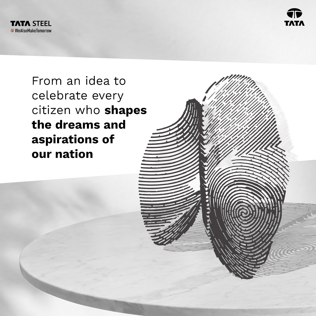 TataSteelLtd's tweet photo. Born from the vision of the winning entry of Tata Structura's #NotionOfIndia competition, #BillionImpressions is a sculpture dedicated to the people of Ranchi, #Jharkhand. Created with #TataStructura's YS355 steel sections, it celebrates diversity & the power of the people.
#TataSteel