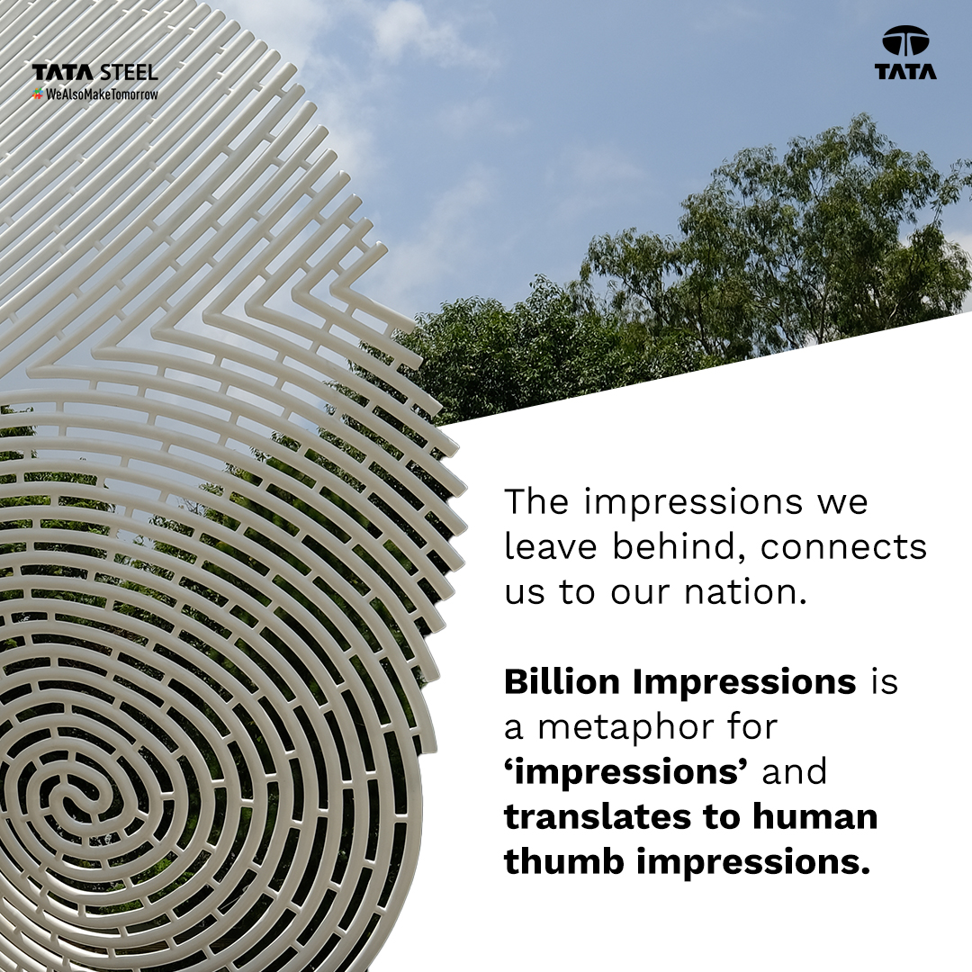 TataSteelLtd's tweet photo. Born from the vision of the winning entry of Tata Structura's #NotionOfIndia competition, #BillionImpressions is a sculpture dedicated to the people of Ranchi, #Jharkhand. Created with #TataStructura's YS355 steel sections, it celebrates diversity & the power of the people.
#TataSteel