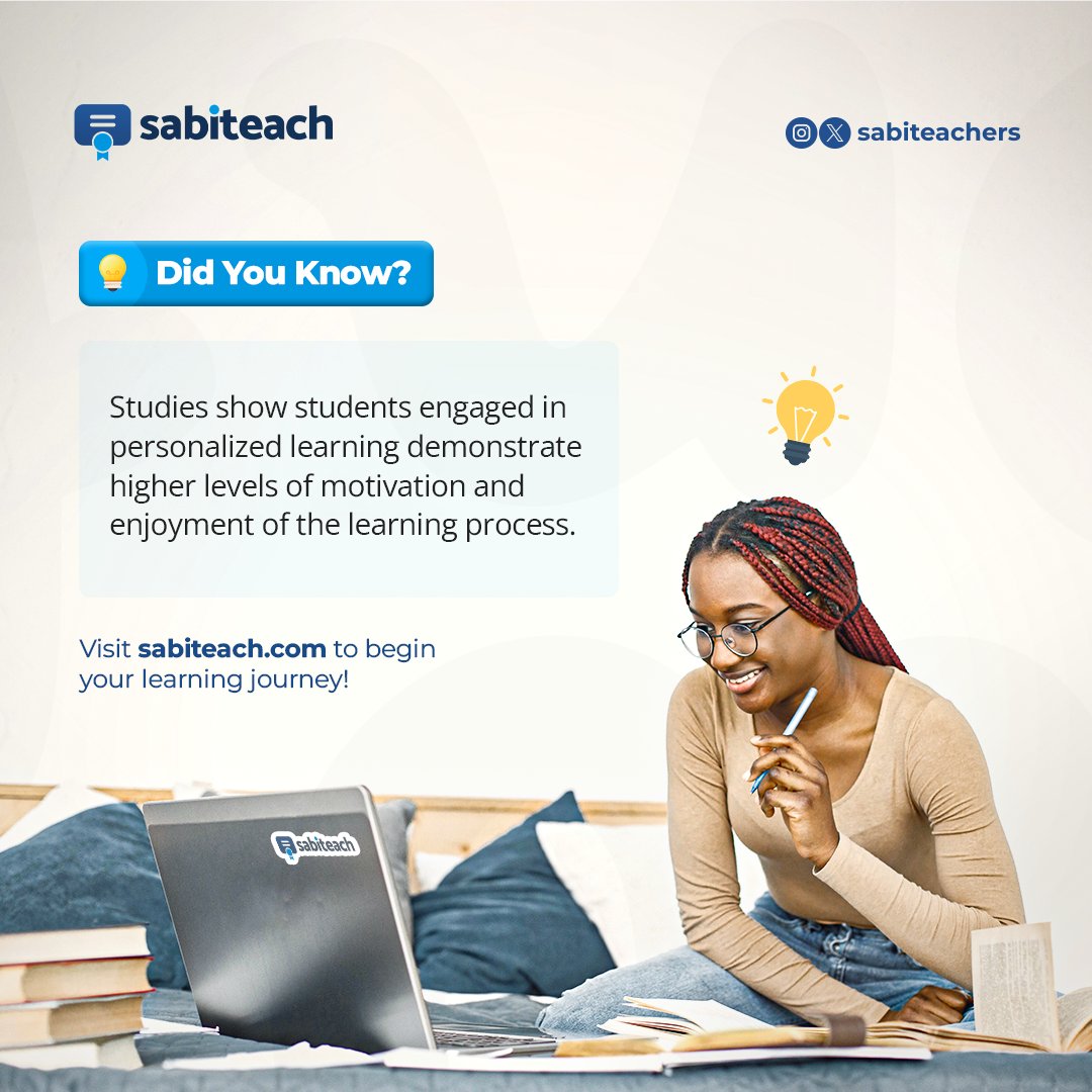 sabiteachers's tweet photo. Personalized learning with SabiTeach isn't just about fun, it delivers results!🎯
Join us on now https://t.co/nGExVe5JY9!
.
.
.
.
#didyouknow #personalizedlearning #sabiteach #sabiteachers #elearning #learningisfun #education #edtech #learningsolutions #resultoriented #teaching https://t.co/6OcAz81QYU