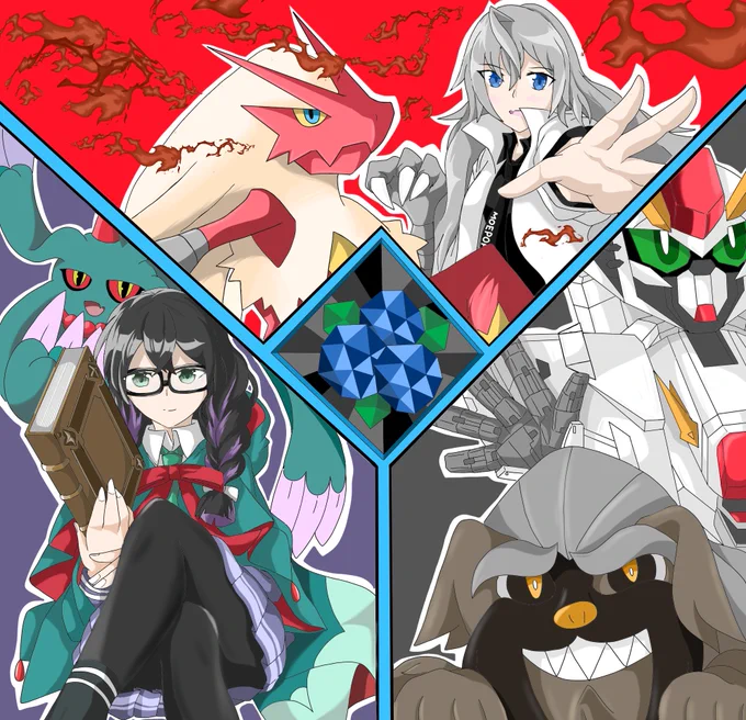 ポケモンタイプ統一大会『Typride Vortex』 のファンアートが4枚揃いました。 途中ニコニコ動画の停止などハプニングがありましたが、これからもいちファンとして楽しませていただきます #タイボル
