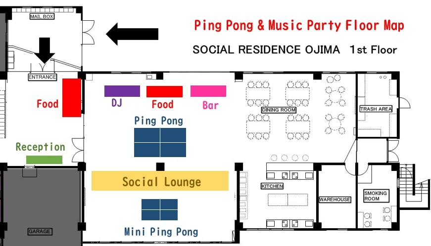 oakhouse_jp's tweet photo. Ping Pong &amp; Music Partyは国際交流シェアハウスの中に卓球台、DJブース、Barラウンジ、フード屋台を出現させ、卓球の試合や観戦を楽しみながら交流を楽しむイベントです。

卓球台は２つあり、1台は試合用、もう1台は楽しく交流するための卓球台です。
https://t.co/7uugCffeHM https://t.co/5h3mjtzOgl