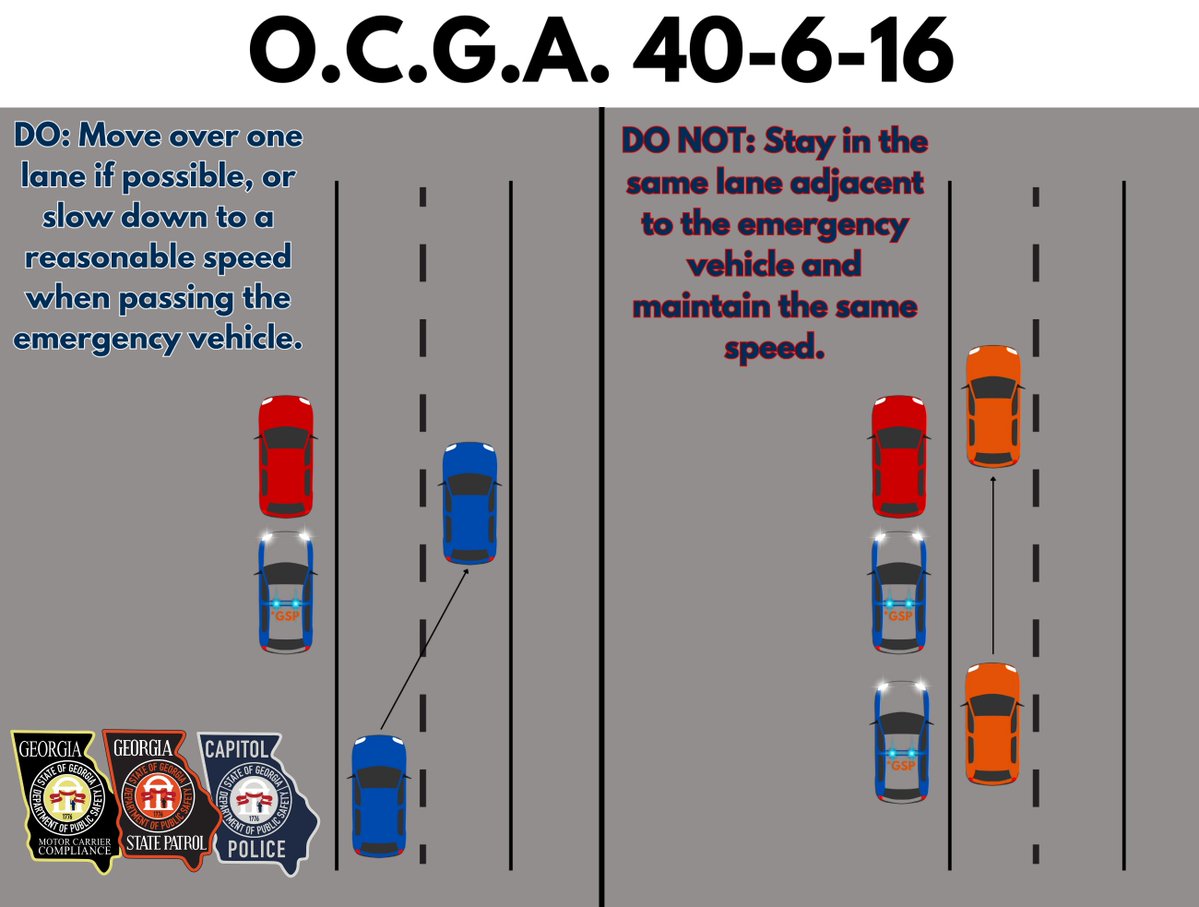 ga_dps's tweet photo. With the Labor Day travel period quickly approaching, please remember to slow down or move over for stopped emergency vehicles. #TuesdayTip #gatrooper #gamccd #gacpd https://t.co/ShZNGL6ucN