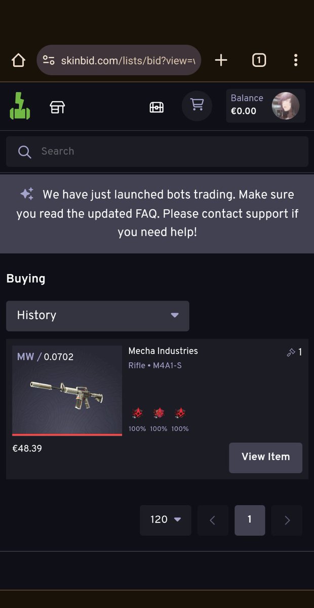 UKnowHuu's tweet photo. Got my first skin from @SkinBid . Pretty easy! @ohnePixel https://t.co/6sm21lUva6