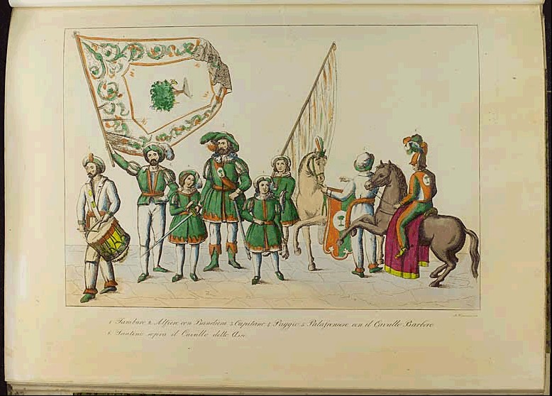 SenatoStampa's tweet photo. #PaliodiSiena. In #BibliotecaSenato per sfogliare il volume del 1845 sulla storia e sui costumi delle #Contrade di #Siena 🏇 👉🏻 https://t.co/FD4CSVKTYg https://t.co/aPS1vv0UNH