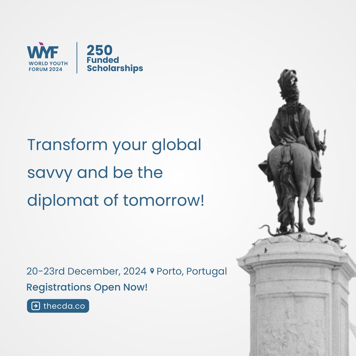 thecdaco's tweet photo. Pack Your Bags for Global Fun! 🎉 

Dive into dynamic discussions, epic workshops, and a culture fest in Portugal. 

The World Youth Forum is calling—will you answer?

#worldyouthforum #wyf24 #worldyouthforum2024 https://t.co/iNxw5dmDib