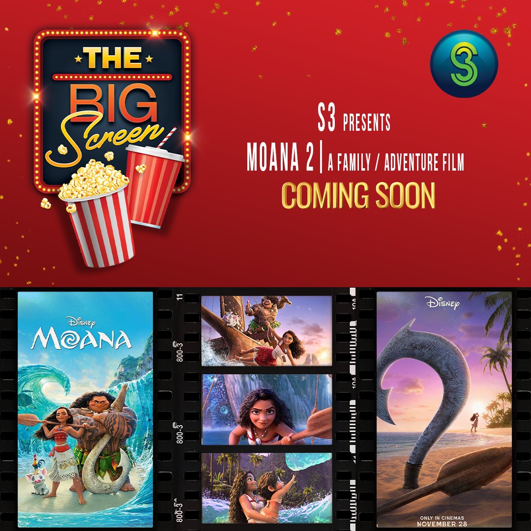 thebigscreensa's tweet photo. 🌊Moana is back and ready to set sail!🌊When a distress call from her ancestors echoes across the seas, she answers with a fearless heart. Don't miss out!📷.Tune into The Big Screen on Fri @15:00PM on SABC 3. The repeat airs Mon @5:30AM & Sat @7:00AM. #TheBigScreen #SABC3 #Moana2 https://t.co/0bMLizvIQ4
