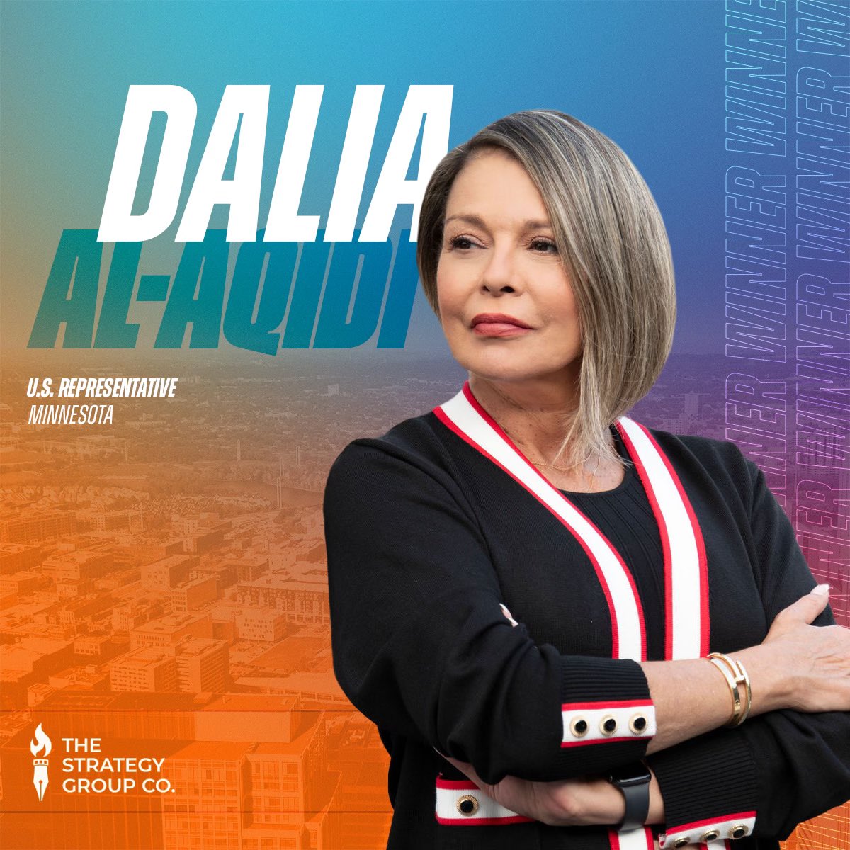 StrategyGroupCo's tweet photo. It’s official for @Dalia4Congress! The best candidate to unseat Ilhan Omar. We’re ready to get to work! https://t.co/srkInd41Q0