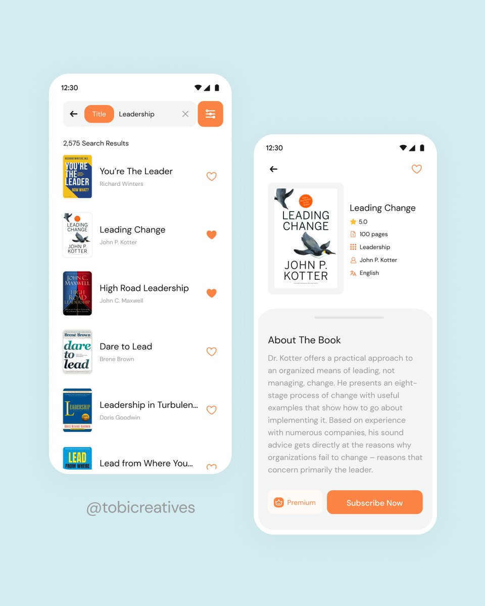 tobicreatives's tweet image. Day 5:  I Designed search results &amp;amp; book details page📚

I Focused on clean layouts for easy browsing &amp;amp; immersive book info displays. Helping readers to easily find their favorite books

Pls like &amp;amp; RT
@stephanieorkuma
@victorfatanmi
@DavioWhite
#UIDesign #BookApp #DailyUI #ux #ui