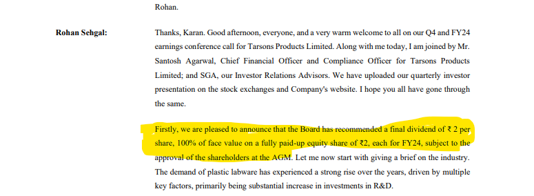 lalitinvestor's tweet photo. When the mgmt starts off the concall with this announcement, you know the qtrly result is screwed.! 

#Tarson https://t.co/XFd7bZfYAz