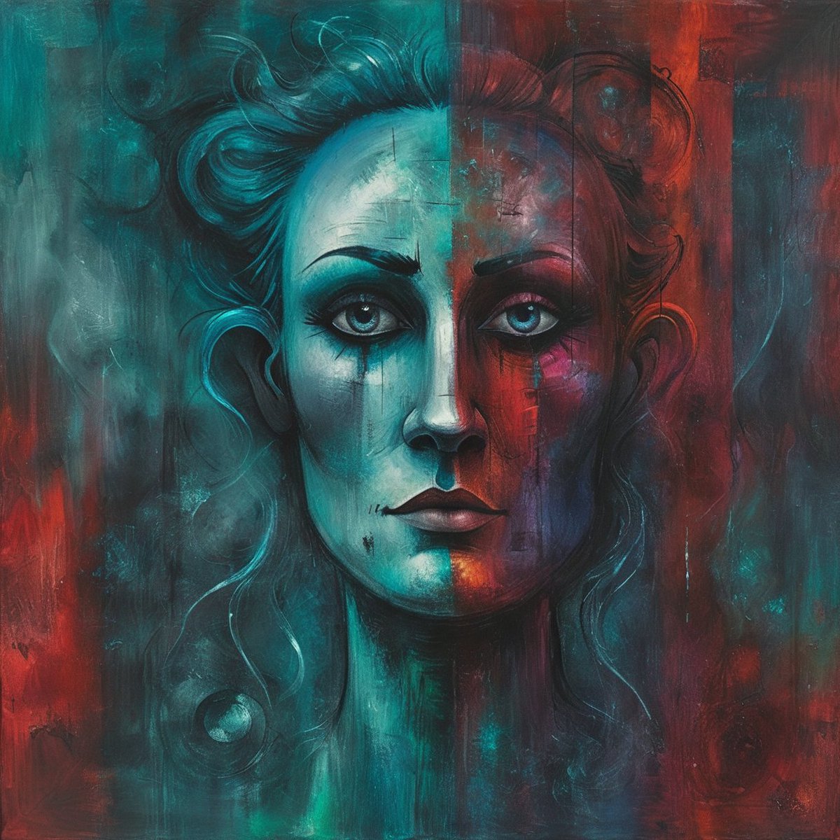 andy_corah's tweet photo. Optimism is often followed by doubt 🙂
Disillusioned Hues: A Tale of Green and Red 🌿❤️
In shades of green, her hopes once grew,
But reds now bleed through dreams askew, ALT... 🎨
#AIArt #art #abstract #ColorsOfEmotion #ArtOfDisillusion https://t.co/chjY5pL5Qc