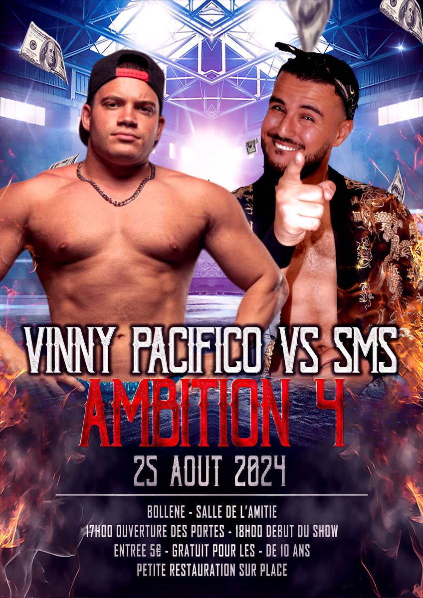 💥 Ambition 4 💥 

Après la performance de @sms_escroc face a Cameron Merchant lors de l'épisode 2, 

Le directeur Jules l'auguste a décidé de le mettre à l'épreuve face a <a href="/VinnyPacifico1/">Vinny Pacifico</a> !