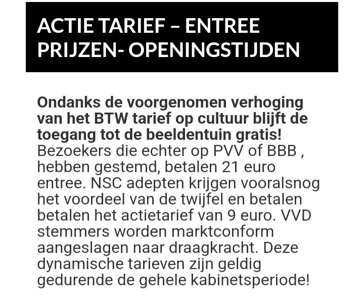 Nou ja zeg. Mag ik dit onder #discriminatie scharen?
#beeldentuin
