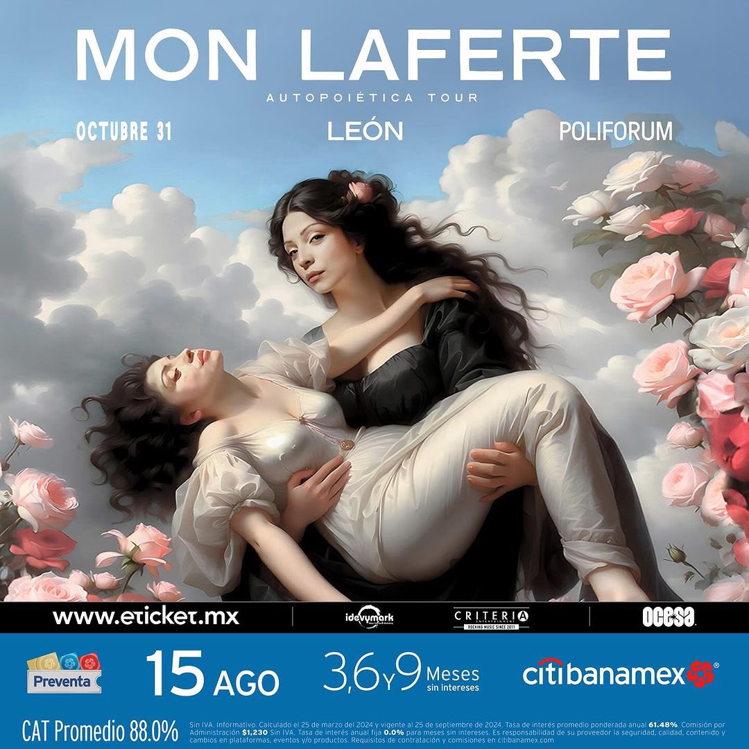 Criteriaent's tweet photo. El #AutopoiéticaTour de @monlaferte también llegará a León y a San Luis Potosí.🖤☁️🌹

#PreventaCitibanamex: 15 de agosto.
Venta general a partir del 16 de agosto. https://t.co/gipOkqXQ7e