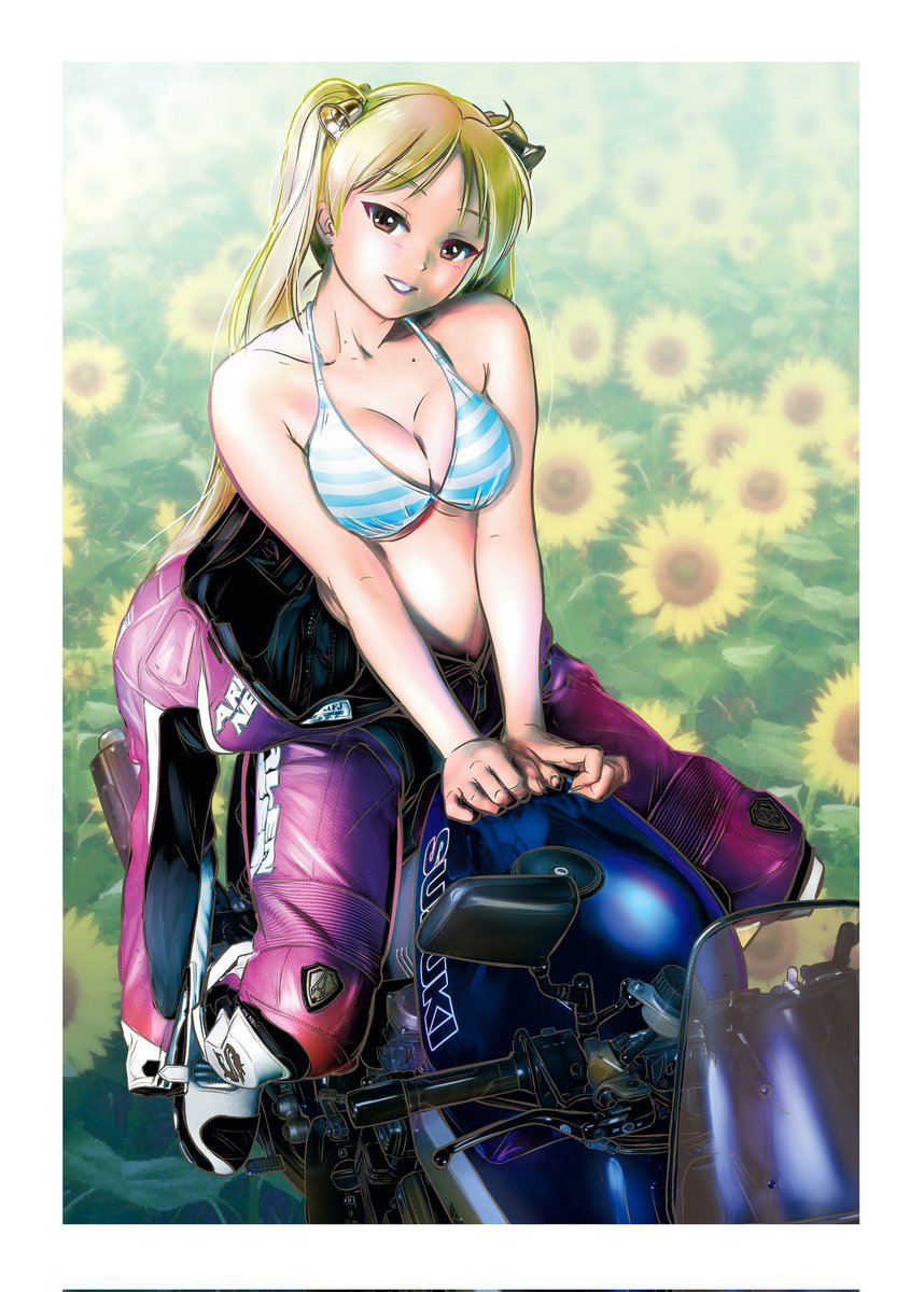 「#見た人も無言でバイクに乗ってるキャラを貼る 」|佐久間 正典のイラスト