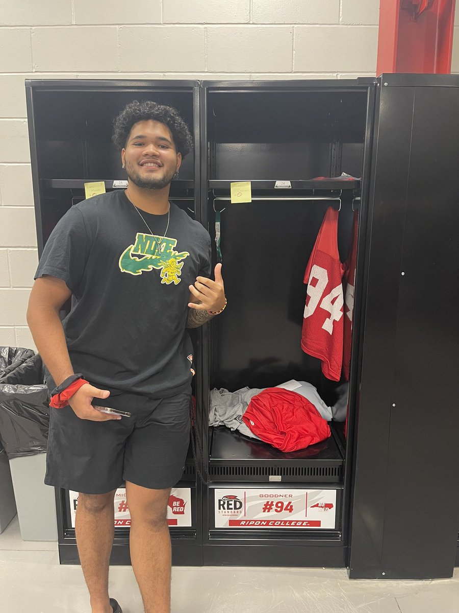 I’m in the nest. #94 Defensive line; let football training begin. Go Redhawks.  <a href="/RiponRedHawkFB/">Red Hawk Football</a>