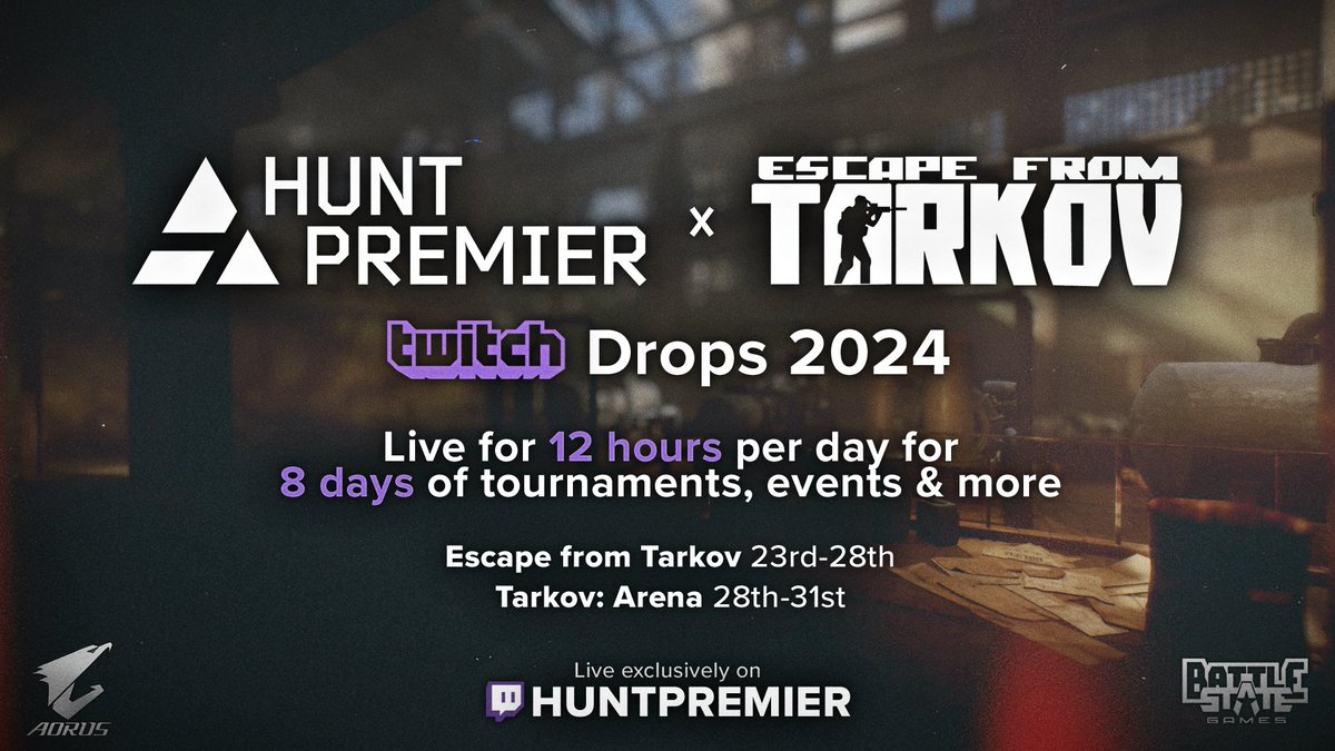 Drops Hype!

We're live 12 hours per day for every day of drops doing some awesome events! 

If you want to take part in some of our tournaments and events during this time, please register your interest below!

forms.gle/Wkb4DqsanTGu7S…

#EscapeFromTarkov