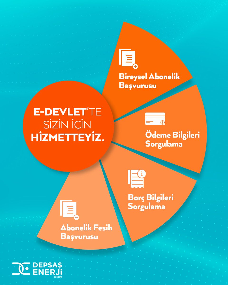 Depsaş Enerji’de tüm işlemler E-Devlet ile bir tık uzağınızda!

E-Devlet web sitesi veya uygulaması üzerinden; bireysel abonelik ve abonelik fesih başvurusu, borç bilgisi öğrenme, ödeme ve fatura sorgulama gibi birçok işlemi kolayca yapabilir, hayatınızı kolaylaştırabilirsiniz.