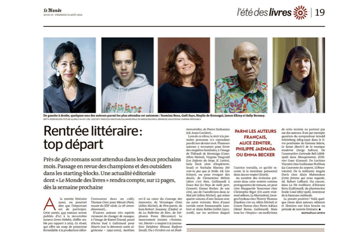 Aussi rituel que le panorama de la rentrée littéraire, ce message de service: merci aux éditeurs de ne pas embêter les attachées de presse si tel ouvrage n'y figure pas.L’idéal serait de publier un tableau excel avec les titres/auteurs/dates de sortie, mais on ne me laisse pas.