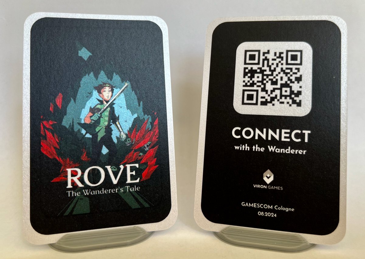 Want to get your limited #ROVE collectors card? 

Get it by finishing the quest „Say hi the guy with the ROVE shirt at #Gamescom" :)

#IndieGame #IndieDev #TheWanderer #gamedev #LimitedEdition #wishlistwednesday #gamescom2024