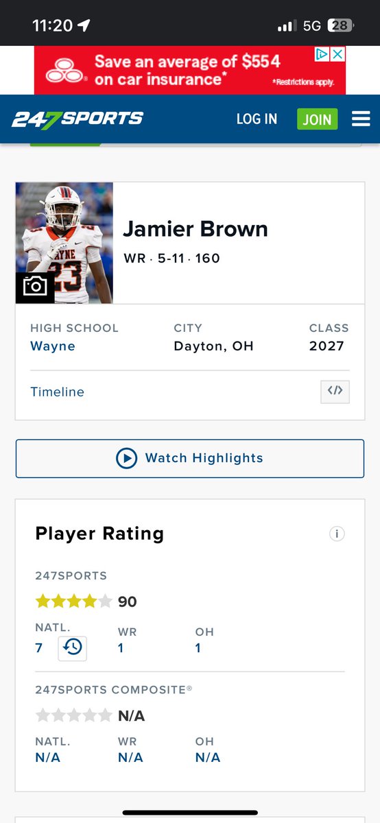 #AGTG I am truly blessed to be A 4⭐️ also being the #1 Wr and #1 in OHIO 
<a href="/Coach_Mukes/">Roosevelt (Rosey) Mukes, Jr</a> 
<a href="/CoachAJLash/">Aj Lash</a>