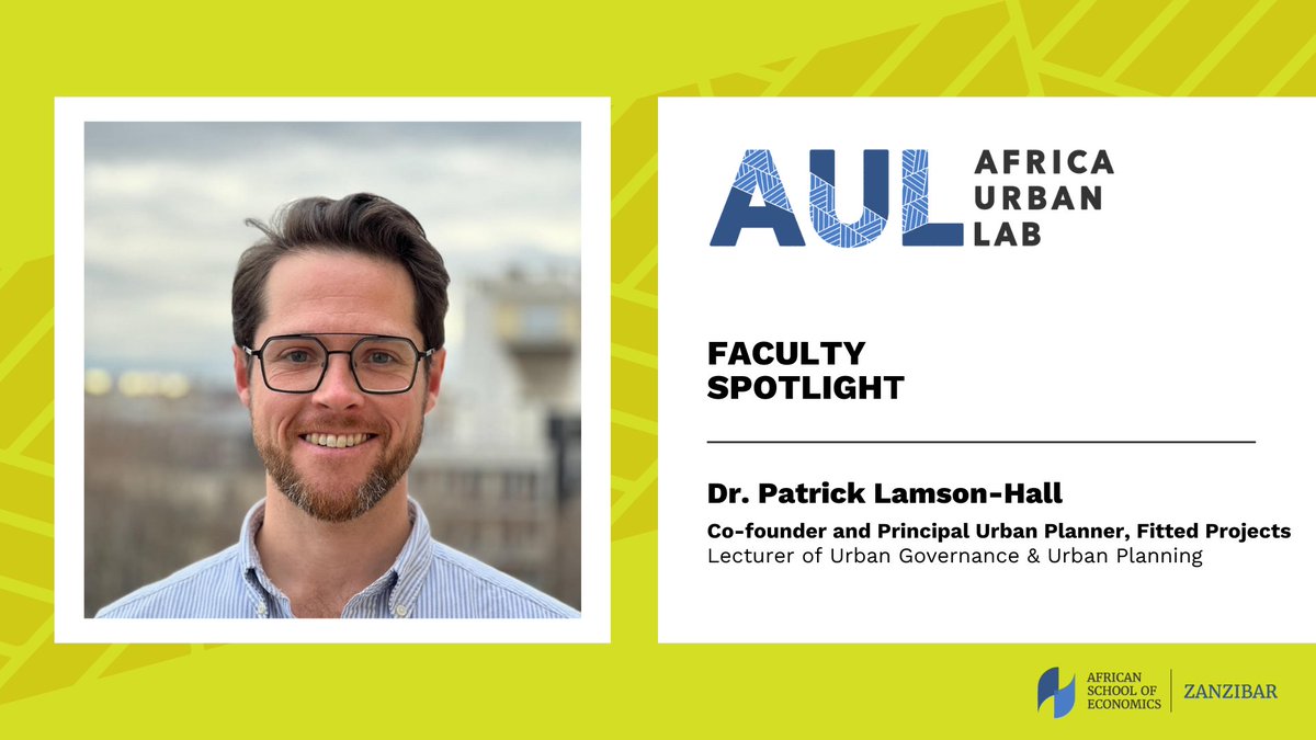 AfricaUrbanLab's tweet photo. 🌟 Faculty Spotlight 🌟 Meet @plamsonhall, Co-founder and Principal Urban Planner at Fitted Projects, and our Urban Governance &amp; Urban Planning lecturer at @ASE_Zanzibar. https://t.co/wiOUcZRC73