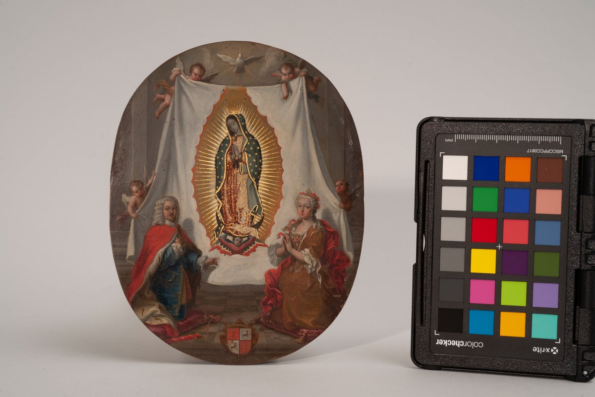 MuseoDeAmerica's tweet photo. ¿Qué son los "escudos de monja"?🤔

En esta publicación queremos hablaros de un género pictórico muy particular y poco conocido, que tuvo gran difusión en el Virreinato de la Nueva España 🇲🇽

Recientemente adquirimos un par de escudos y en este hilo os contamos más sobre ellos👇 https://t.co/ofdCuM51Ck