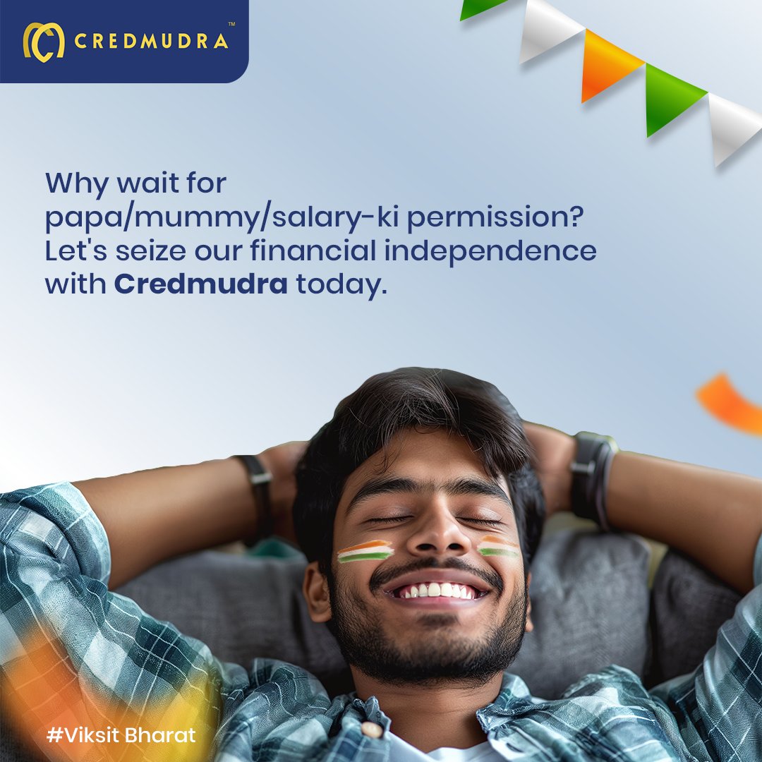 Credmudra's tweet photo. Celebrating the spirit of freedom and financial independence this Independence Day! 
Let's honor our nation's journey by taking a step towards securing our financial future. Wishing everyone a prosperous and joyous Independence Day! 
#IndependenceDay #FinancialFreedom #CredMudra https://t.co/QznhvPm7Vf