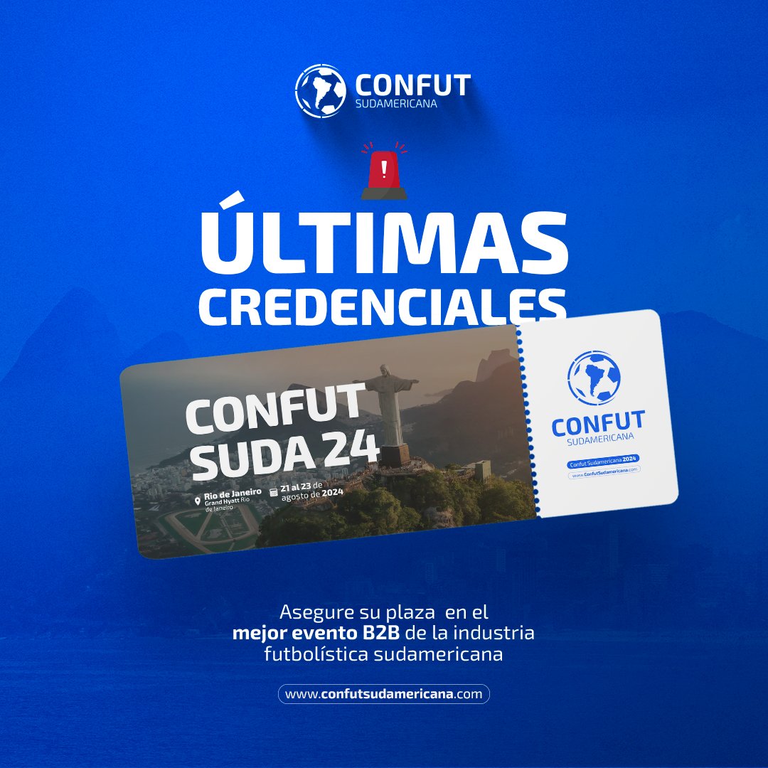 🚨 É sua última chance!

A Confut Sudamericana 2024 está muito próxima, e com isso as últimas credenciais estão disponíveis.
