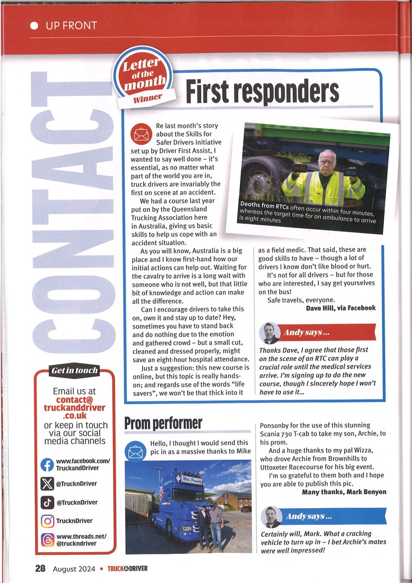 Tyr (@tyrlawyers) on Twitter photo Thank you to Dave Hill who raised awareness of <a href="/Driver1stAssist/">Driver First Assist</a> through his letter to <a href="/TrucknDriver/">Truck & Driver</a>. Tyr Partner <a href="/MattYatesDFA/">Matthew Yates</a>, Founding Director of DFA, has worked closely with professional drivers for years providing legal advice for the transport sector. #RoadVictimMonth Thank you to Dave Hill who raised awareness of <a href="/Driver1stAssist/">Driver First Assist</a> through his letter to <a href="/TrucknDriver/">Truck & Driver</a>. Tyr Partner <a href="/MattYatesDFA/">Matthew Yates</a>, Founding Director of DFA, has worked closely with professional drivers for years providing legal advice for the transport sector. #RoadVictimMonth