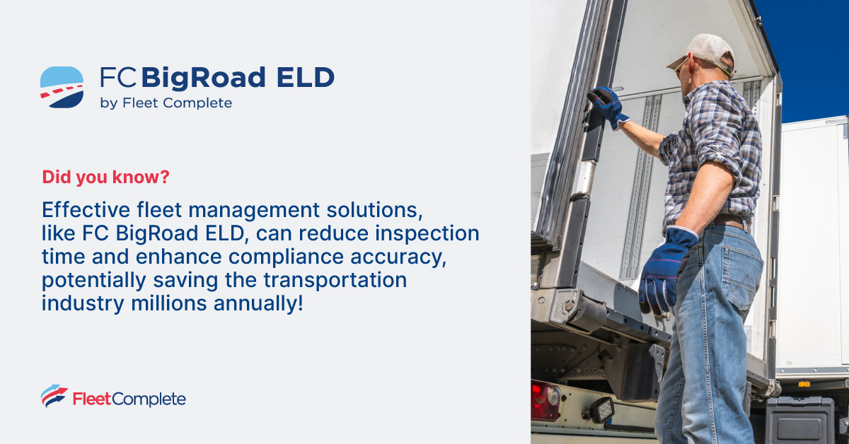 🚛 Boost fleet efficiency with FC BigRoad ELD! Cut inspection times, improve compliance, and stay audit-ready. Embrace innovation and stay compliant with Canadian regulations. Learn more: fleetcomplete.com #FleetComplete #ELDCompliance #Efficiency