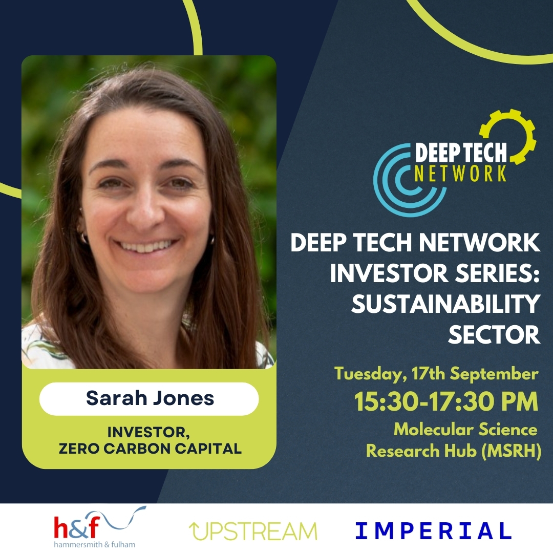 HelloUpstream's tweet image. 🌟 Join us to hear Dr Sarah Jones from Zero Carbon Capital at our DeepTech Network event! Discover her insights on decarbonisation and breakthrough scientific solutions.
Register Now: eventbrite.co.uk/e/deep-tech-ne…
#DeepTechNetwork #Sustainability