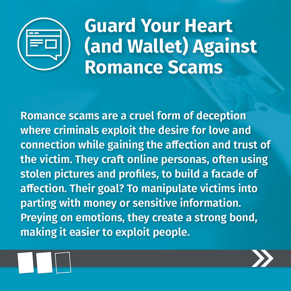 SANSWorkforce's tweet photo. 💔 Think romance scams are only a February affair? Think again.

📃 Keep watch year-round with our August OUCH! Newsletter, where Temi Adetula with @WiCySorg &amp; @lspitzner, share crucial insights on how to spot &amp; stop deceptive messages: https://t.co/ynE7LC4M1s

#SecurityAwareness https://t.co/DdECuM5cXH