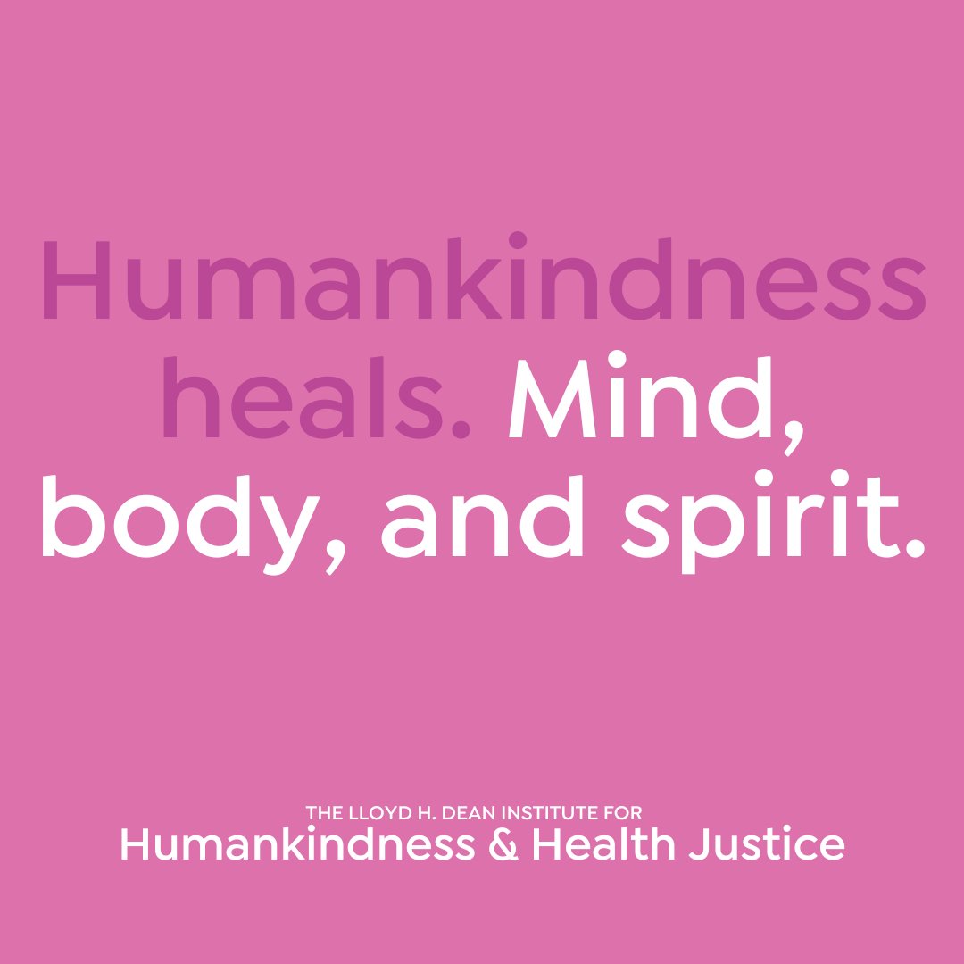 Humankindness has the power to heal. By fostering empathy, listening, and respect, we can reduce stress and promote faster healing. Let's champion the healer in all of us, inspiring change in health care—and in the world.
#HealthJustice #HelloHumankindness  #LloydHDeanInstitute
