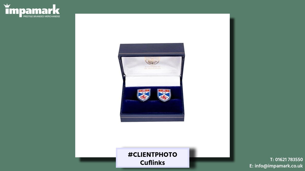 Impamark's tweet photo. Our clients know how to make a statement, we recently supplied these cuflinks to the University of St Andrews.
Cufflinks can be a #unique and eye catching, why not add your #branding to them?
#ClientRepost
π 01621 783550 π© info@impamark.co.uk https://t.co/VQRQpw3zpX