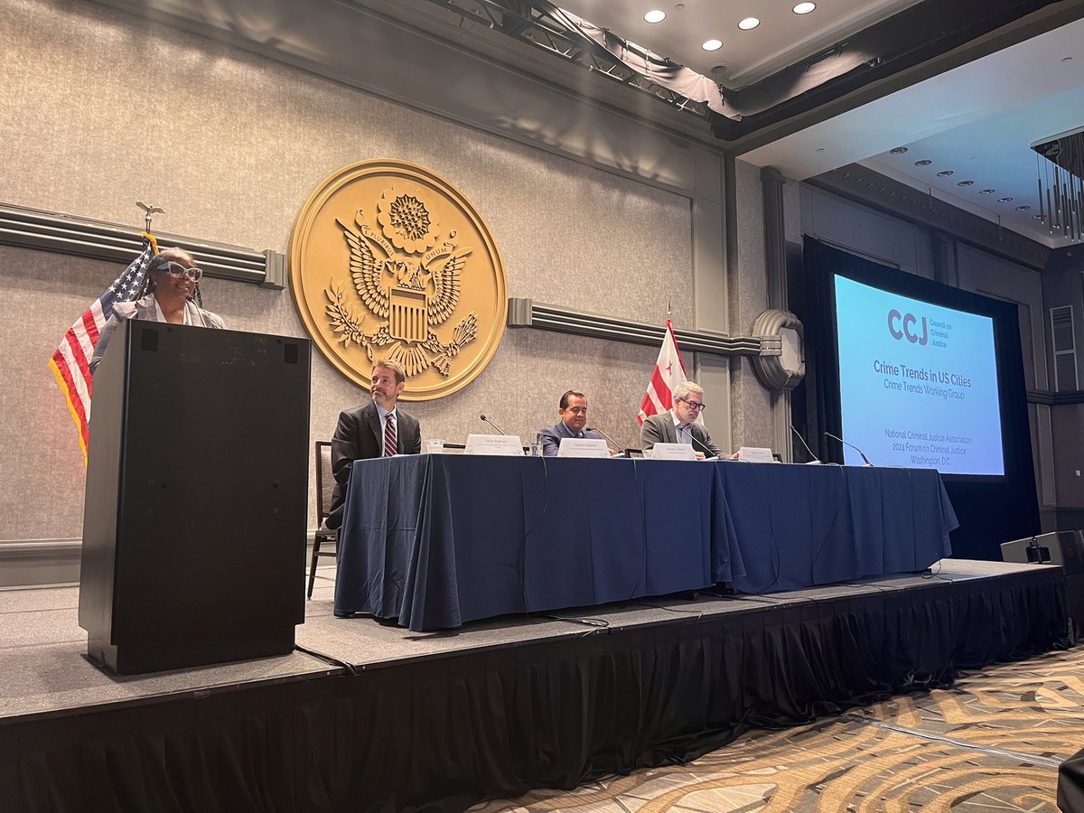 CCJ Sr. Research Specialist <a href="/Ernesto_LopezJr/">Ernesto Lopez</a> joined Crime Trends Working Group members <a href="/JohnKRoman/">John Roman</a>, <a href="/Abt_Thomas/">Thomas Abt</a>, &amp; <a href="/DelriceAdams/">Delrice Adams</a> yesterday for a panel on crime trends &amp; crime data at <a href="/thencja/">The NCJA</a> Forum on Criminal Justice. Learn more about the group's work: counciloncj.org/crime-trends-w…