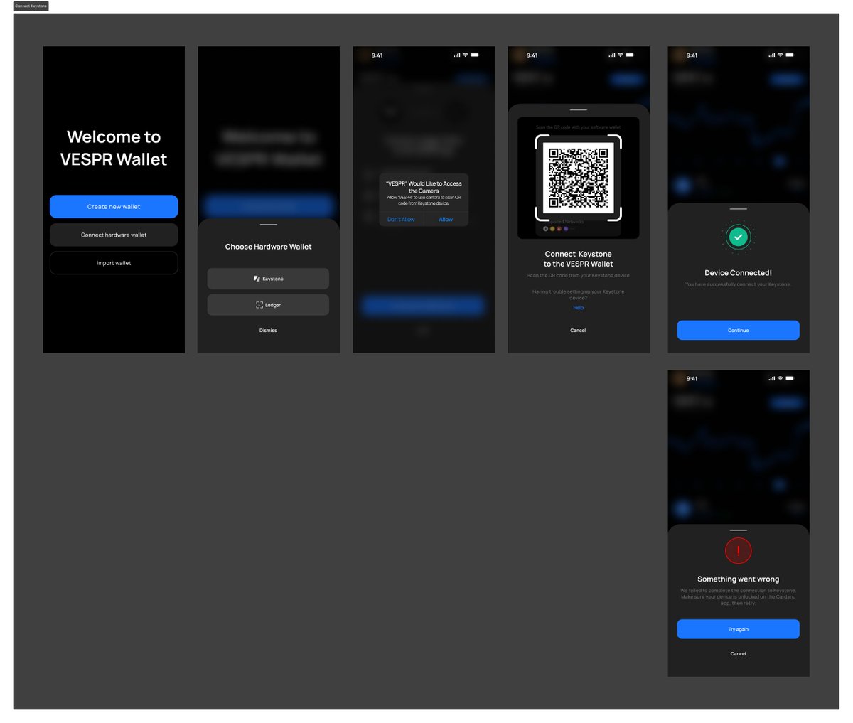 KeystoneWallet's tweet image. Curious how the new @vesprwallet interface will amp up your @Cardano game? 👀

We're polishing the #Vespr wallet UI, kicking off with the sleek "Connect Keystone" feature to smooth out your experience! ✨

Tell us which interface you would like to see next 🤩