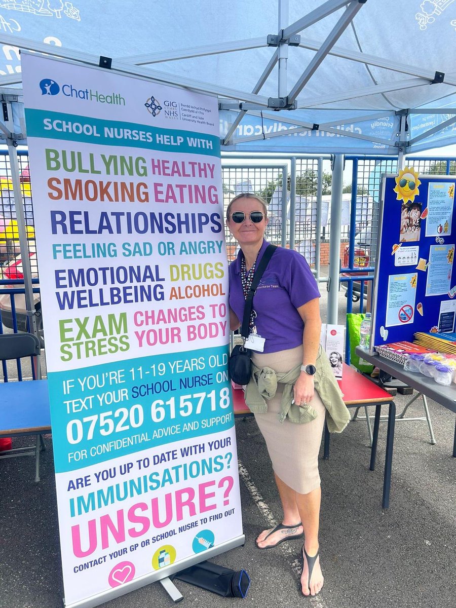 School and Immunisation Nurses were one of the community services visible at Shirenewton Gypsy and Traveller site today for a fun informative open day 👍😊#parent-line#chathealth