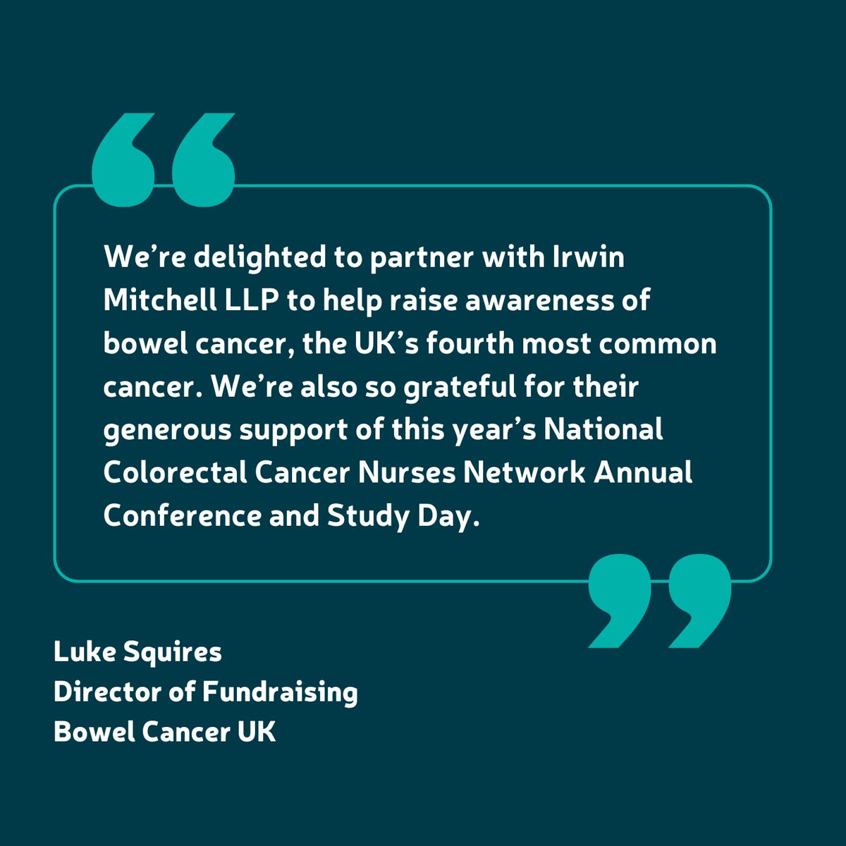 Bowel Cancer UK (@bowelcanceruk) on Twitter photo Weāre thrilled to announce our new partnership with <a href="/irwinmitchell/">Irwin Mitchell</a>! The goal of our partnership is to help increase awareness and understanding of #BowelCancer together.
Find out more about this exciting new partnership: bit.ly/3YHC09J Weāre thrilled to announce our new partnership with <a href="/irwinmitchell/">Irwin Mitchell</a>! The goal of our partnership is to help increase awareness and understanding of #BowelCancer together.
Find out more about this exciting new partnership: bit.ly/3YHC09J