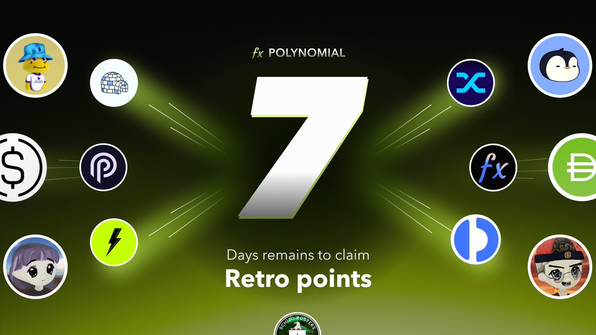 PolynomialFi's tweet photo. 🚀 Polynomial Trade launch sequence activated! T-minus 7 days until liftoff.

Deposit into the Polynomial chain now to claim your retro points. All unclaimed points will be burned, and the early staker boost will reset to 1x.

Don't miss out—secure your retro points today⚡️ https://t.co/ehXGMUSWDN