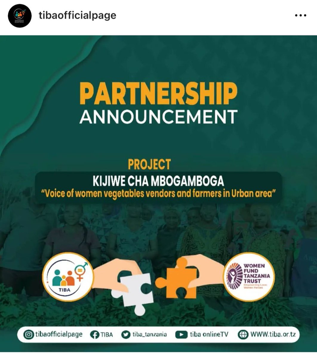 tiba_tanzania's tweet photo. We welcome our new partner @WomenFund_TZ as we continue grassroot movement supporting small scale women vegetables vendors and farmers in urban area #DadaGenge #KijiweChaMboga https://t.co/g5T9PQ48dT
